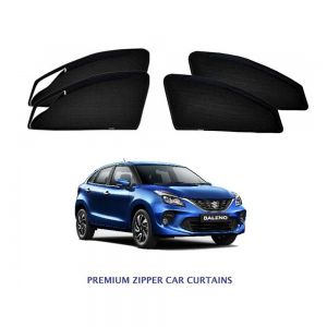Premium Magnetic Curtain with Zipper for Baleno New - Black
